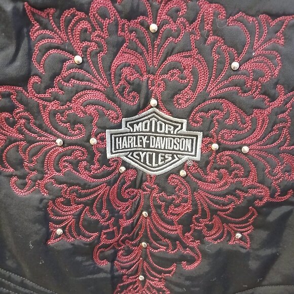 Harley-Davidson Women's Embroidered Black Moto Jacket - Picture 4 of 6